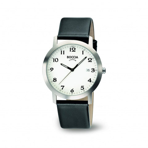 Boccia - Titanium Watch with Black Strap