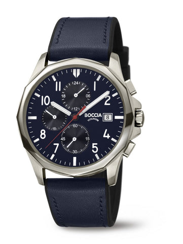 Boccia - Titanium Watch with Blue Strap and Blue Face