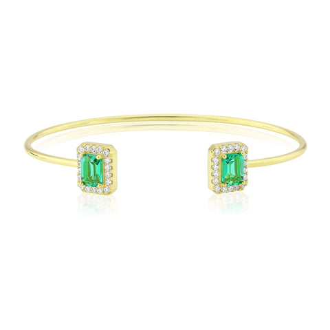 Waterford Synthetic Emerald & CZ Bangle - WB168