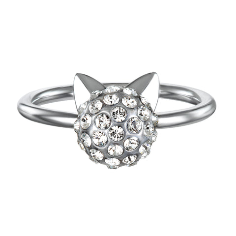 KARL LAGERFELD CRYSTAL CHOUPETTE RING - LARGE