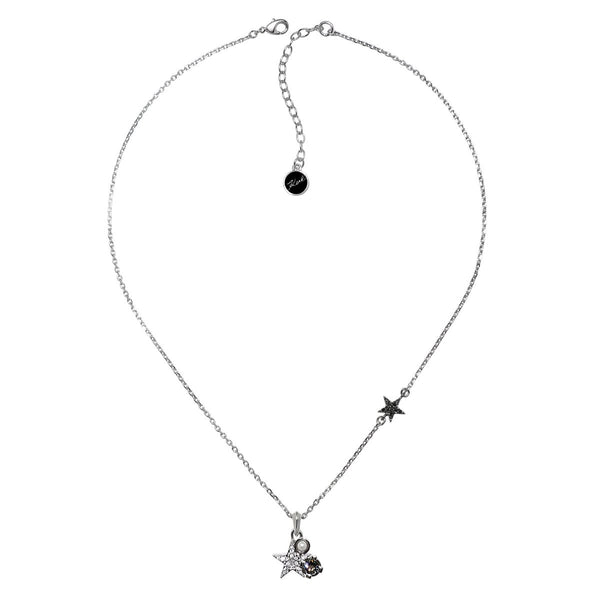 Karl Lagerfeld Silver Plated Eclectic Stud Necklace