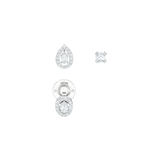 Swarovski Pierced Earrings, White, Rhodium Plate