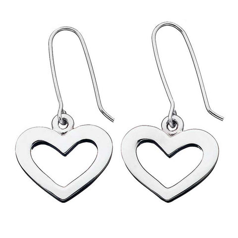 Karen Walker Heart Drop Earrings - Silver