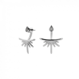 Meadowlark Petal Burst Ear Jackets - Sterling Silver & Grey Diamond