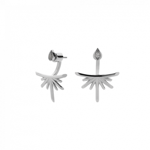 Meadowlark Petal Burst Ear Jackets - Sterling Silver & Grey Diamond