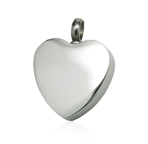 LIFE CYCLE CREMATION PENDANT - BRUSHED SILVER CLASSIC HEART
