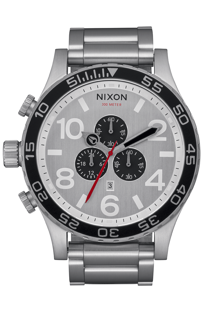 Nixon 51 30 Chrono Watch Silver Black Brent Weatherall Jeweller