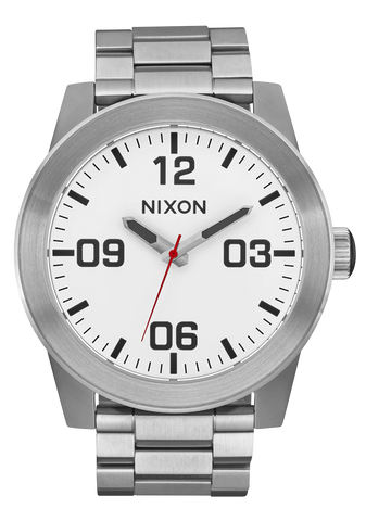 Nixon - Corporal Stainless Steel Watch White/Silver