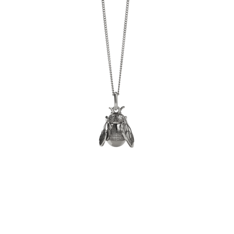Meadowlark - Bee Charm Necklace Silver