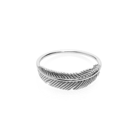 Boh Runga Miromiro Feather Ring Size K - Sterling Silver