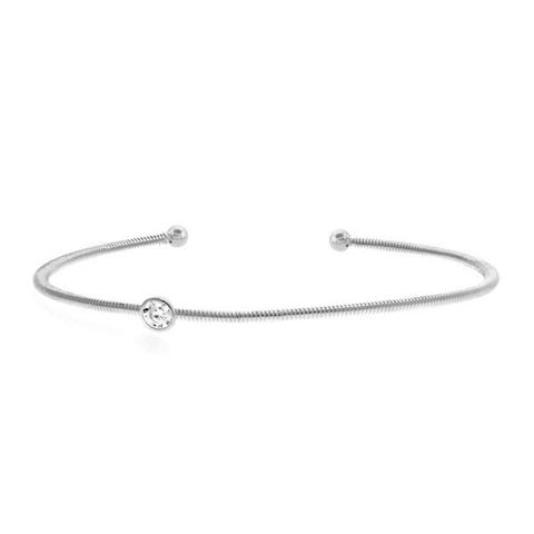 Rising Star Silver Bangle with Cubic Zirconia