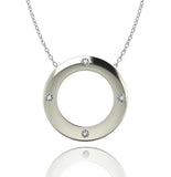 Love In A Jewel Circle Of Love Pendant - Silver with Diamonds