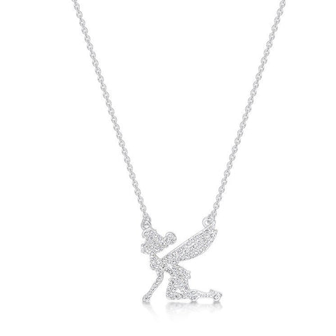 Junior Tinker Bell Silhouette Pave` Necklace
