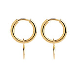 Najo - Gold Plated Hoop and Leaf Earring