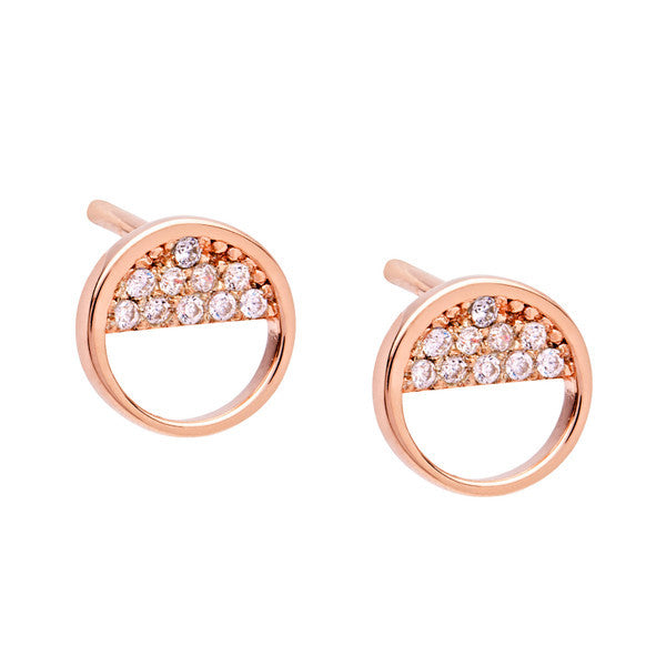Wish Upon Rose Gold Silver Earrings with Cubic Zirconia