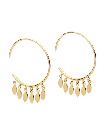 Glimmered Sky Yellow Gold Silver Earrings