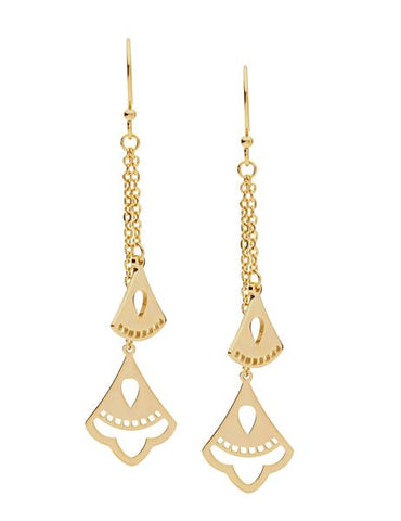 Wind Chime Earrings Yellow Gold