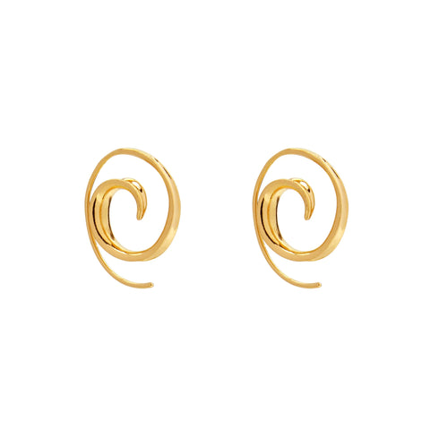 Najo - Spiral Yellow Gold Earring
