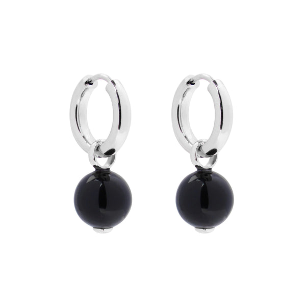 Najo - Jellydrop Silver Black Onyx Earring