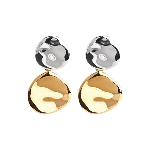 Najo - Shard Double Disk Stud (Gold Plated)