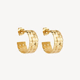 Najo - Weave Stud Hoop Earring Gold Plate