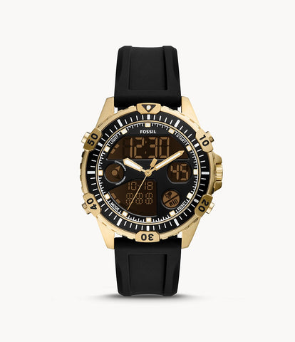 Fossil - Garrett analogue-Digital Black Silicone Watch