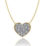 Love In A Jewel Heart Pendant - 9ct Yellow Gold with Diamonds