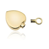 LIFE CYCLE CREMATION PENDANT - 14CT GOLD VERMEIL FLAT HEART