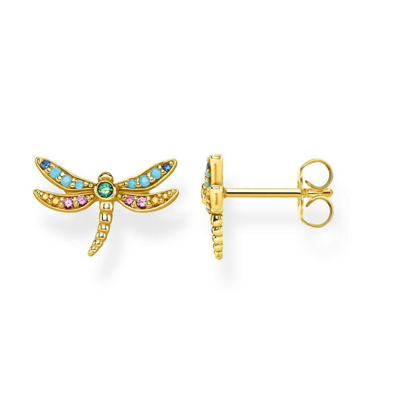 Thomas Sabo Paradise Dragonfly Stud Earrings Yellow Gold Plate - TH2051Y