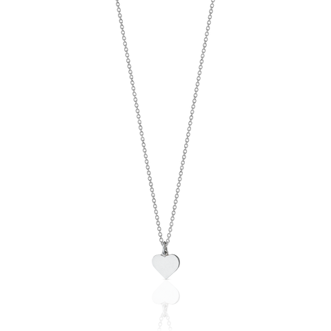 Meadowlark Heart Charm Necklace - Sterling Silver