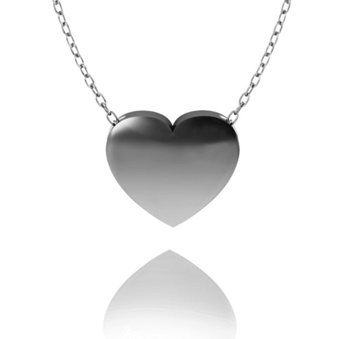Love In A Jewel Heart Pendant - Silver, Plain