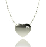 Love In A Jewel Heart Pendant - Silver With Crystal