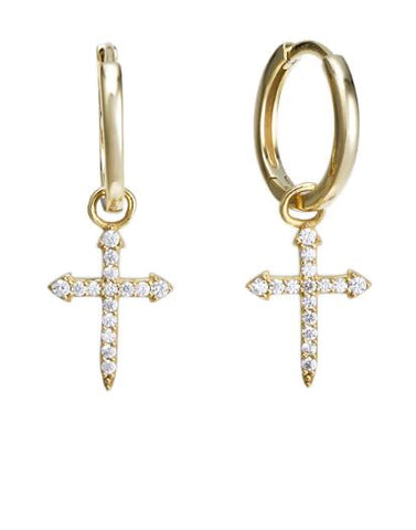 Georgini - Cross Hoop Earrings Gold