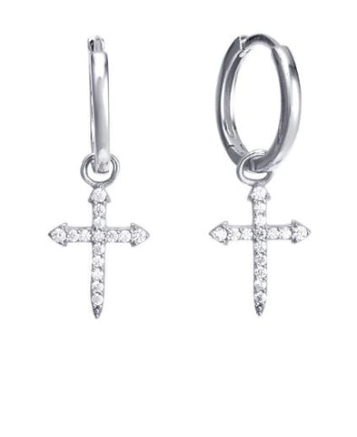 Georgini - Cross Hoop Earrings Silver