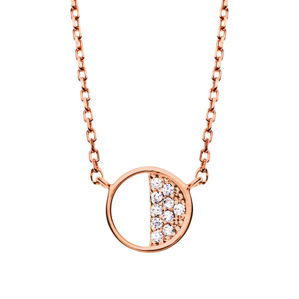 Wish Upon Rose Gold Silver Necklace with Cubic Zirconia
