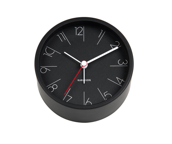 Karlsson - Elegant Numbers Alarm Clock, Black, 11cm