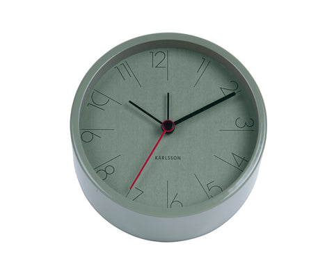 Karlsson - Elegant Numbers Alarm Clock, Green, 11cm