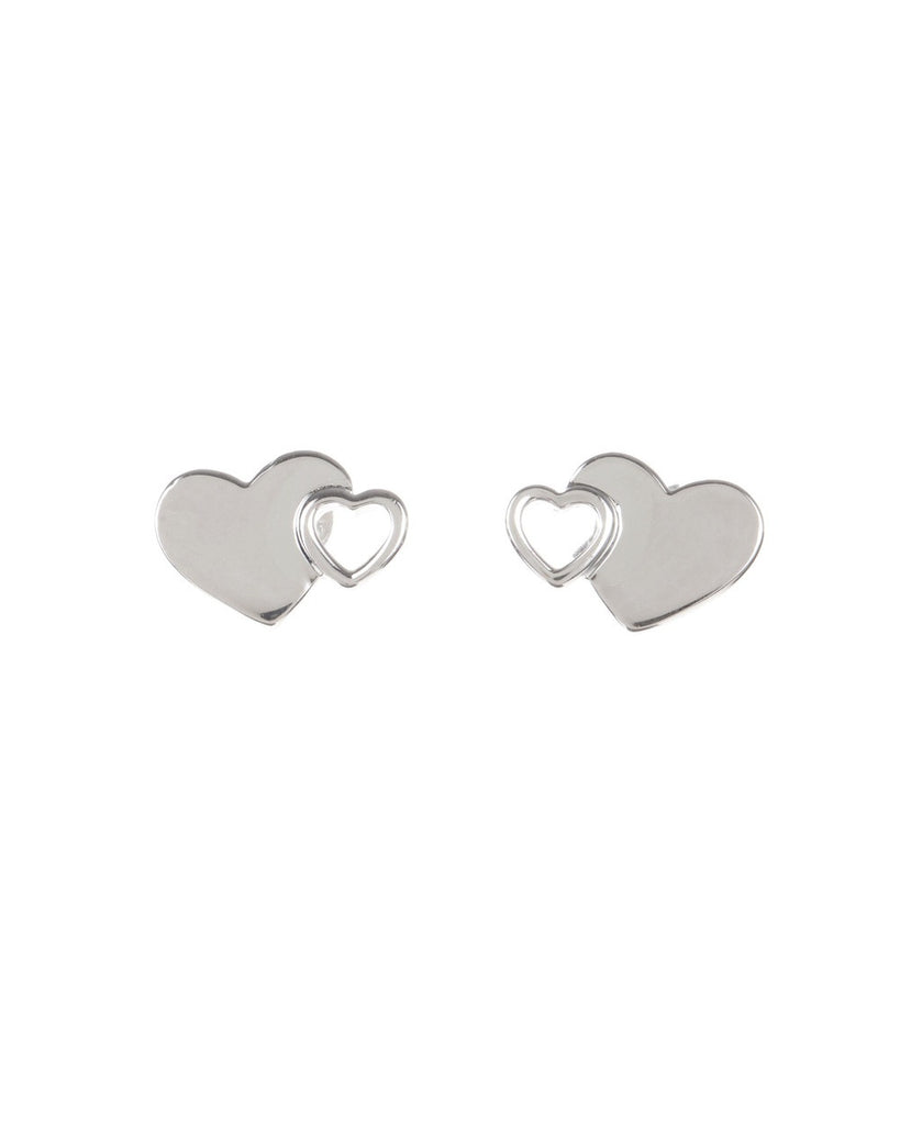 Karen Walker Exploding Heart Studs Silver Brent Weatherall