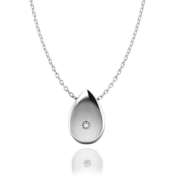 Love In A Jewel Love Drop Pendant - Silver & Swarovski Crystal