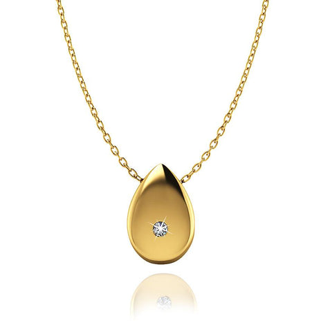 Love In A Jewel Love Drop Pendant - 9ct Yellow Gold with Diamond
