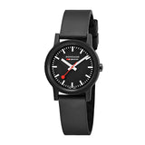 Mondaine - Essence Black Dial, Black & Black Strap