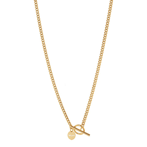 Najo - Curb T-Bar Necklace Yellow Gold