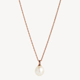 Najo - Dew Drop Pearl Necklace Rose Gold Plated