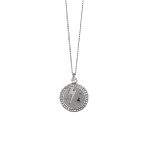Meadowlark Amulet Strength Necklace - Silver & Blue Sapphire