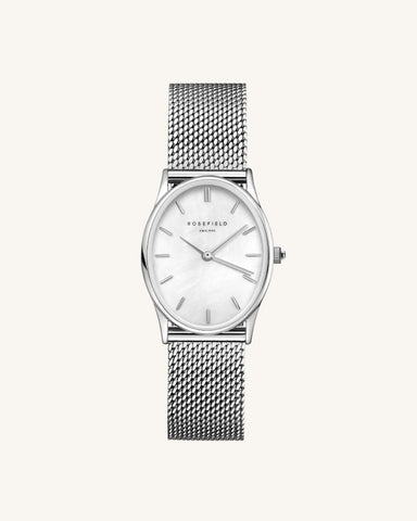Rosefield - The Oval Pearl Silver Mesh