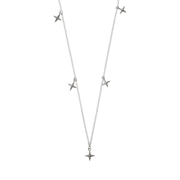 Meadowlark Petite Faux Pave 5 Star Necklace - Sterling Silver