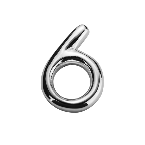 STOW Number 6 Charm - Sterling Silver