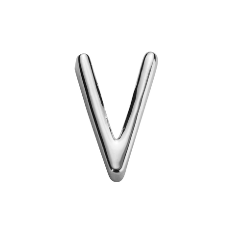 STOW Letter V Charm - Sterling Silver