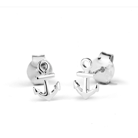 STOW Silver Stud Earrings - Anchor (Strength)