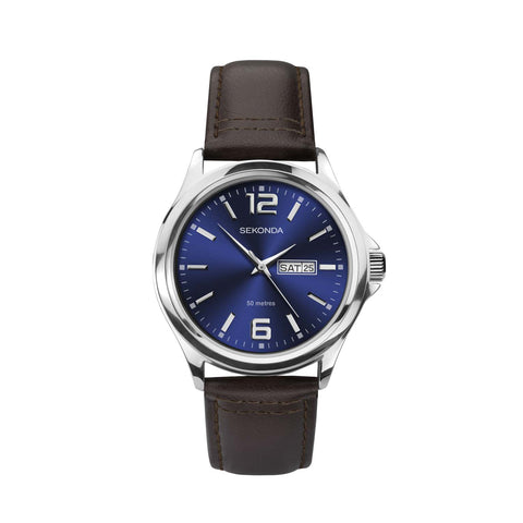 Sekonda Men’s Classic Brown Leather Strap Watch